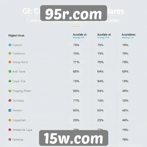 Comparação de categorias populares em 95r.com